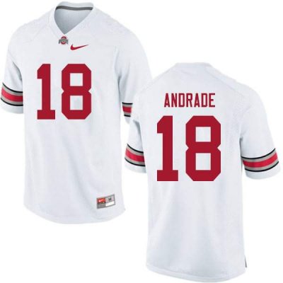 NCAA Ohio State Buckeyes Men's #18 J.P. Andrade White Nike Football College Jersey QLW2445OY